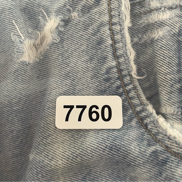 Agolde Parker Vintage Blue Denim Distressed Cut Off Shorts - 37760 - Picture 9 of 9